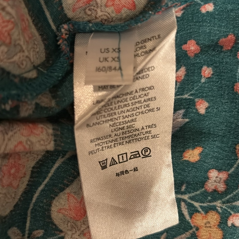 By Anthropologie Mini Dress Ruffle Sleeve V Neck Floral Peasant Print - Sz S - Picture 10 of 11